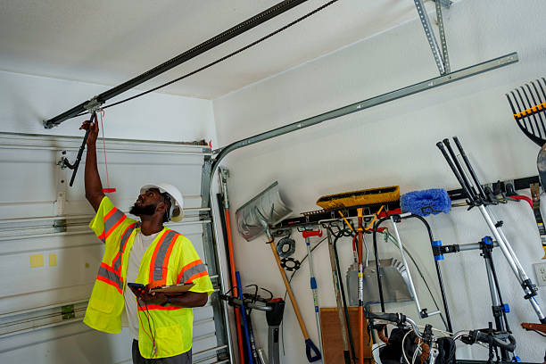 Professional Garage Door Panel Replacement technician working in Shenandoah, LA
